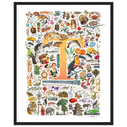 "T is for Treasure" — a Renard Roux alphabet poster with English T words (yellow version)
