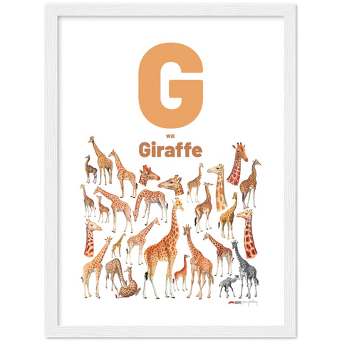 G wie Giraffe - a German letter poster