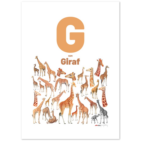 G som Giraf - a Danish letter poster