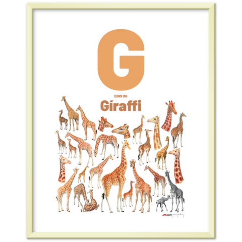 G eins og Gíraffi - an Icelandic letter poster