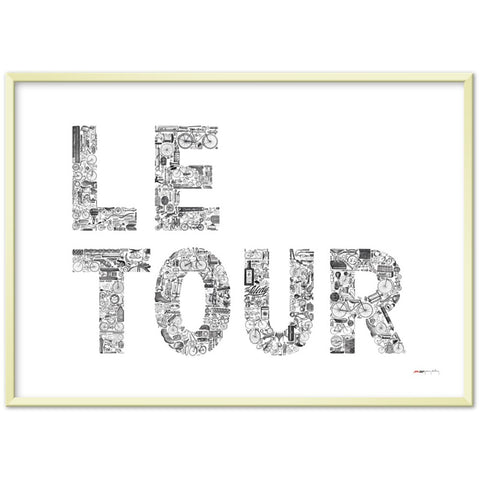 LE TOUR blanc - a Tour de France bicycle poster