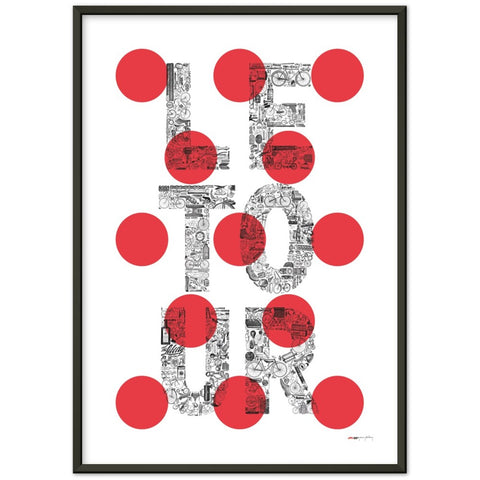 LE TOUR pois rouges - a Tour de France bicycle poster