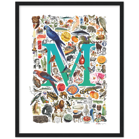 M is for Magical - a poster with English M words