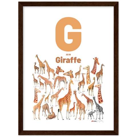 G is for Giraffe - an English letter poster