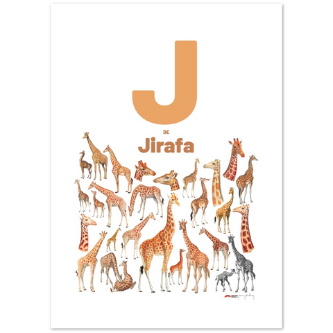 J de Jirafa - a Spanish letter poster