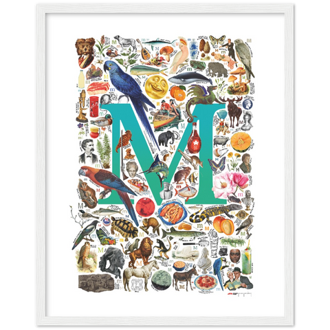 M is for Magical - a poster with English M words