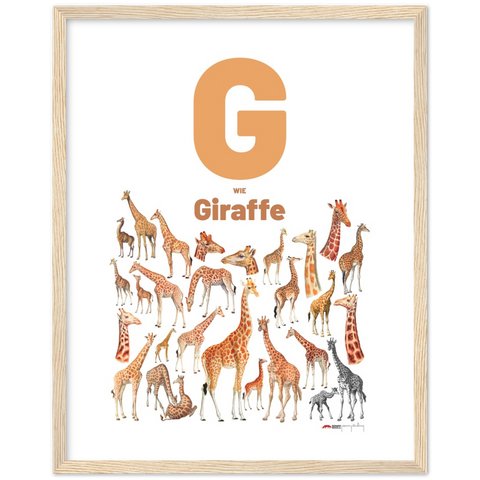 G wie Giraffe - a German letter poster