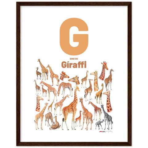 G eins og Gíraffi - an Icelandic letter poster