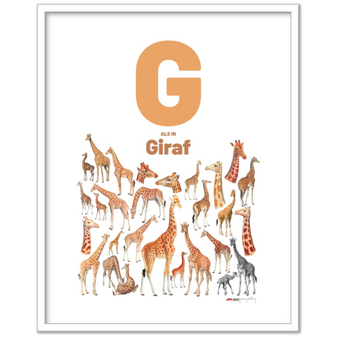 G als in Giraf - a Dutch letter poster