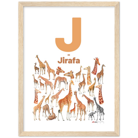 J de Jirafa - a Spanish letter poster
