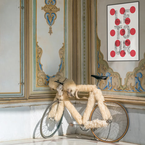 LE TOUR pois rouges - a Tour de France bicycle poster